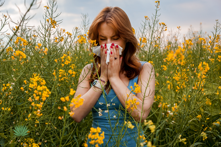 woman with allergies